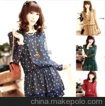 代理D16053新款春裝圓點連身裙 服裝代理代銷的機遇與前景